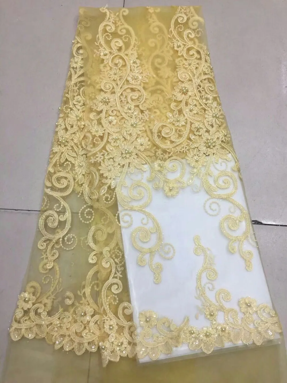 Gorgeous tulle Nigerian French lace fabric beaded 2018 African high quality wedding dress | Дом и сад
