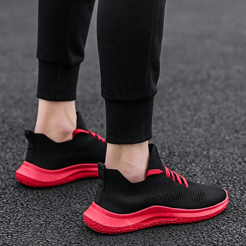 New Arrival Men Outdoor Running Shoes Breathable Athletic Training Comfortable Sports Sneakers For Black Red | Спорт и развлечения