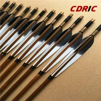 61224pcs handmade bamboo arrows turkey feather for longbow recurve bow archery hunting