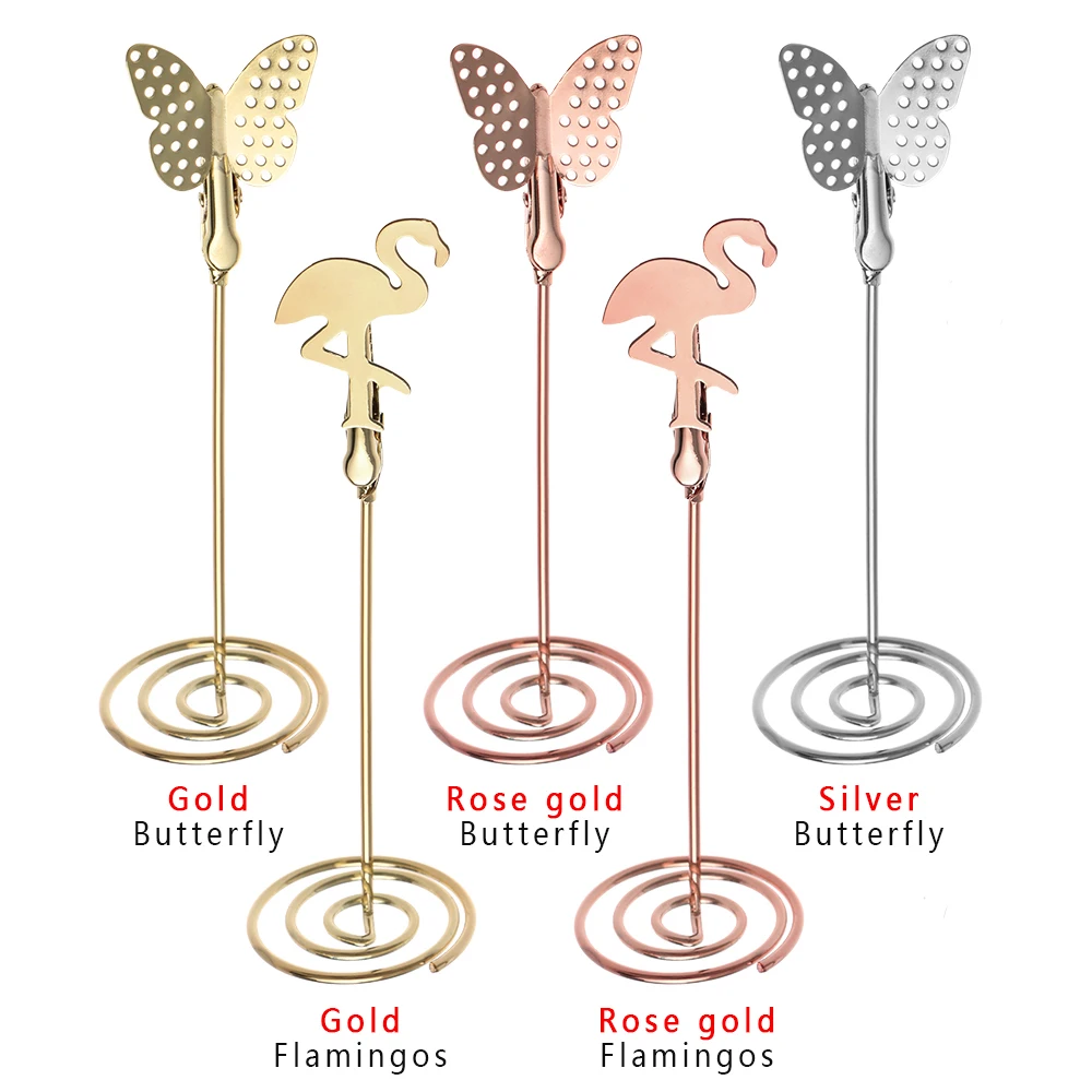 Держатель для карт романтическая бабочка фламинго металлический зажим
