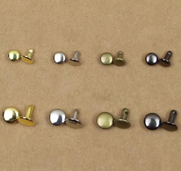

Spike Leather 100set Special Offer New Metal Nail Textile Accessories Circular Rivet 8*8mm 6*6mm Double Silver Bronze