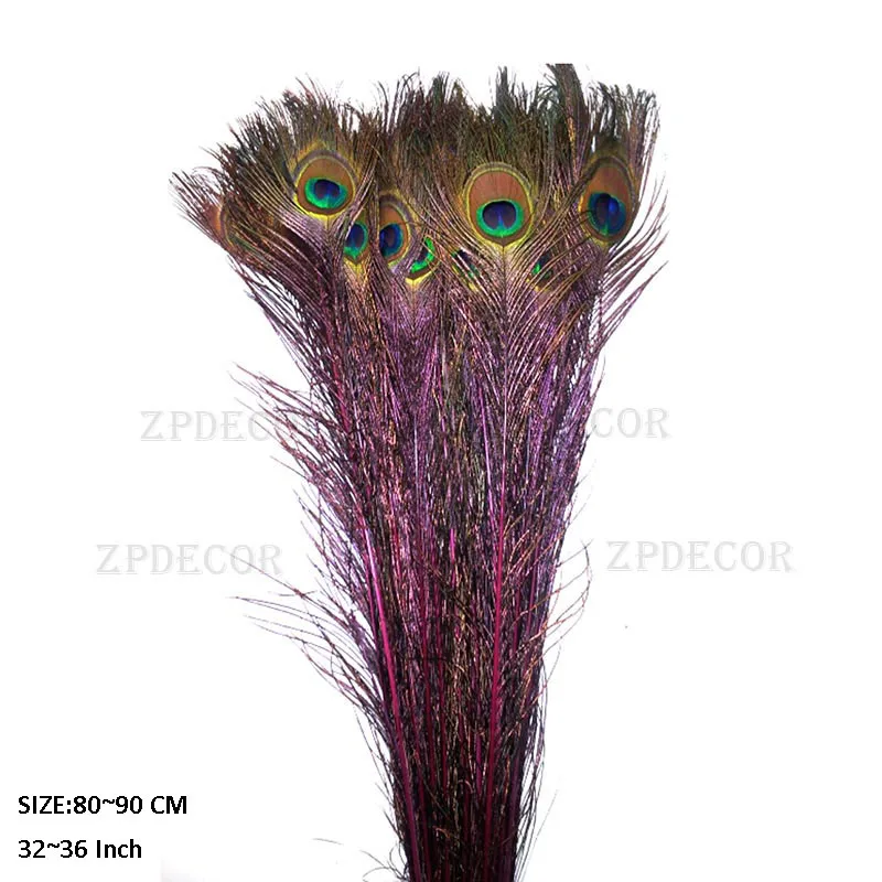 

Natural Real Peacock Feathers For Crafts 80-90CM/32-36Inch Home Hotel decor room vase Wedding decoration plumes