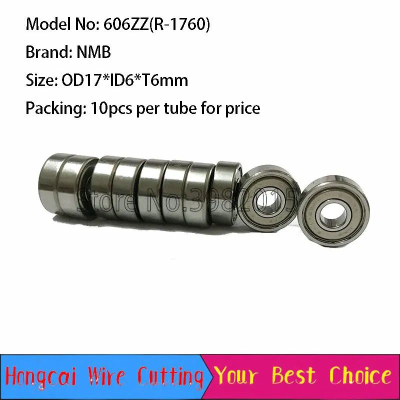 

High Quality NMB Ball Bearing 606 ID6*OD17*W6mm for Pulley WEDM Machine