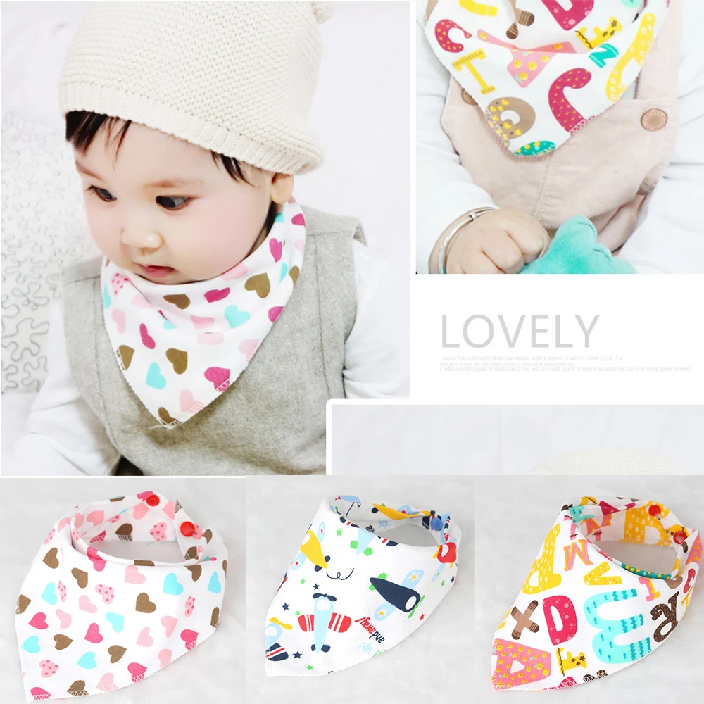 Insular Soft Cotton Triangle Baby Infant Bandana Bibs Toddllers Saliva Towel Scarf Dribble Feeding Burp Cloths |