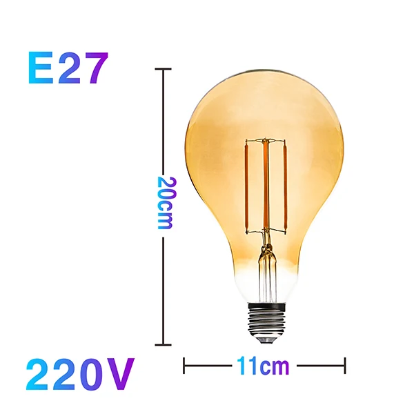 A110 Старинная светодиодная нить лампа E27 4W 220V светодиодный светильник уникальный дизайн Эдисона лампада Ретро ампулы желтая лампа теплого света Bombilla Light - Испускаемый цвет: A110
