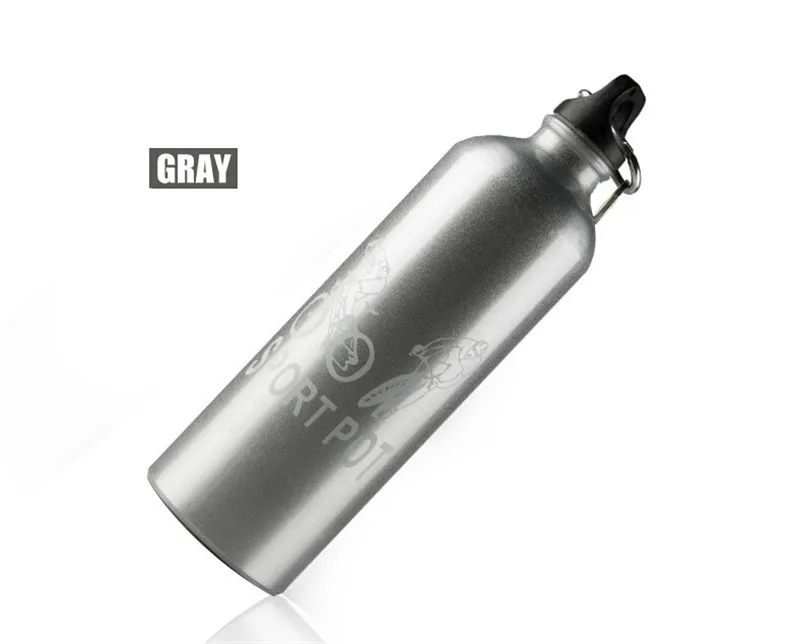 Портативная бутылка для воды велосипеда из алюминиевого сплава 750 мл с карабином