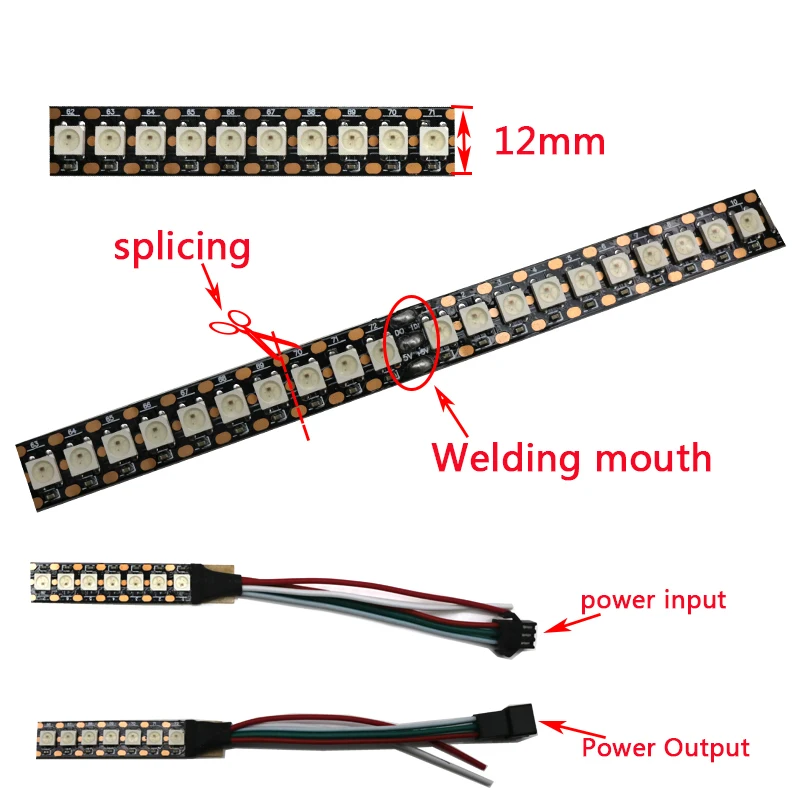 USB питание 5 в WS2812 IC WS2812B RGB Светодиодная лента 144 светодиодов/m 5050 SMD изменение цвета