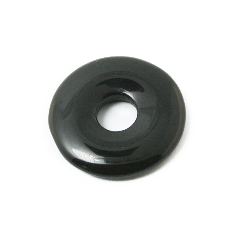 Black Stone Высокое качество 30 мм натуральный камень кулон Круг Круглый диск бусины отверстие 8 мм 1 шт. Подвески для DIY Лето колье камень ожерелье ювелирные изделия - Окраска металла: Black Stone