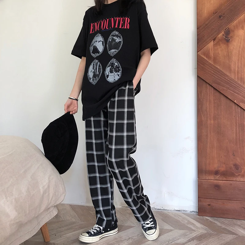 2019 Лето корейский стиль Письмо печати с коротким рукавом базовые футболки