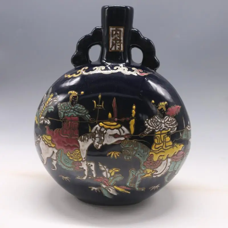 

7 Antique YuanDynasty porcelain vase,Blue glaze enamel character bottle,Hand-painted crafts,Collection&Adornment,Free shipping