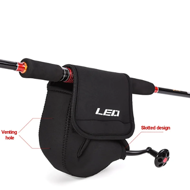 

High quantity Neoprene Fishing Reel Bag Protective Case Cover Pouch Storage Portable Black Bag S/M/L