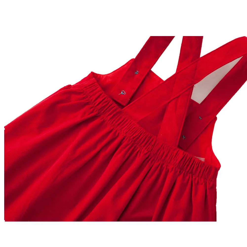 Little maven children brand 2019 Christman X'mas baby girls Corduroy Rabbit penguin New year Party red vest dress dresses | Детская