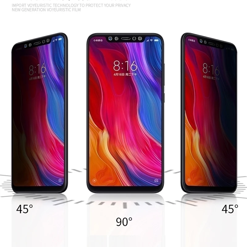 JGKK Защитное стекло для Xiaomi Mi 8 Explorer 2.5D Blcak анти шпионская защита экрана закаленное
