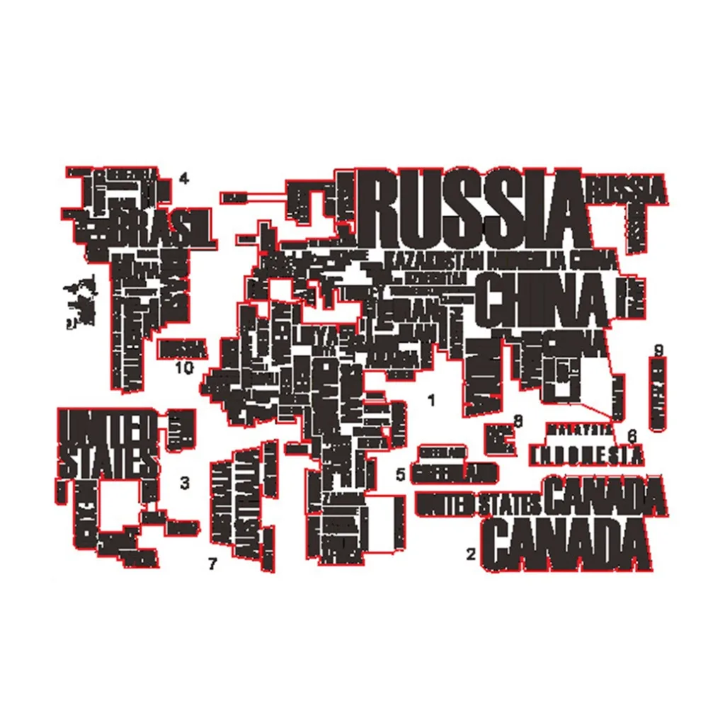 Практичный дизайн для дома гостиной ПВХ стикер на стену съемный Карта мира с