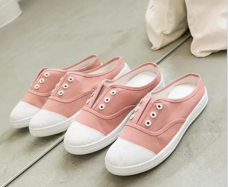 2019 новые стильные тапочки низкая парусиновая обувь повседневная на плоской