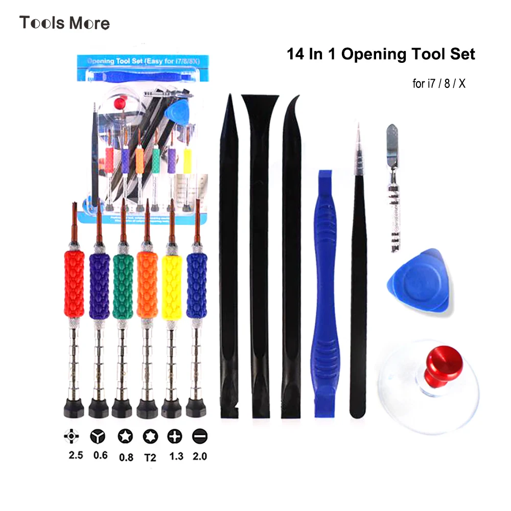 14 шт. ремонт Инструменты открытие Open Отвёртки Tool Kit Набор Phillips Pentalobe Треугольники
