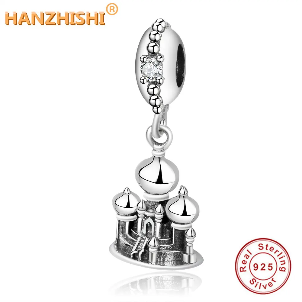 Очаровательный браслет Pandora, 925 пробы, Серебряный Аладдин, аграба, замок, Висячие Подвески, бусины для женщин, сделай сам, ювелирное изделие, подарок