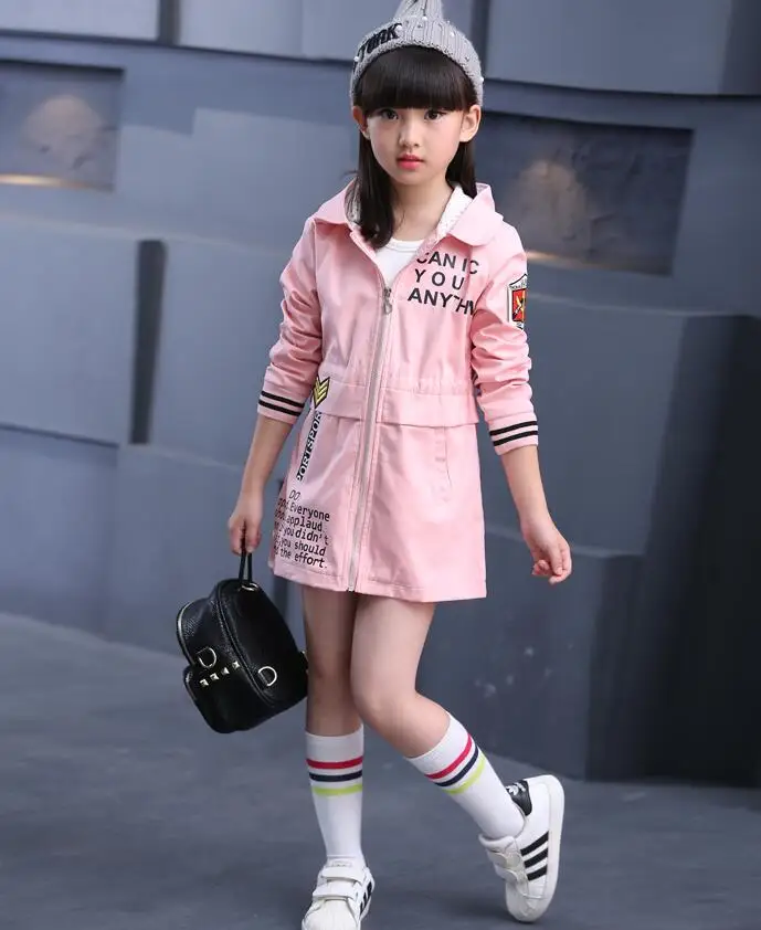 Детская одежда ветровка для девочек новинка 2017 года детское длинное пальто на