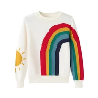 children rainbow striped knit sweater kids knitting sweater boys girls clothing autumn tee tops 2 8t high quality