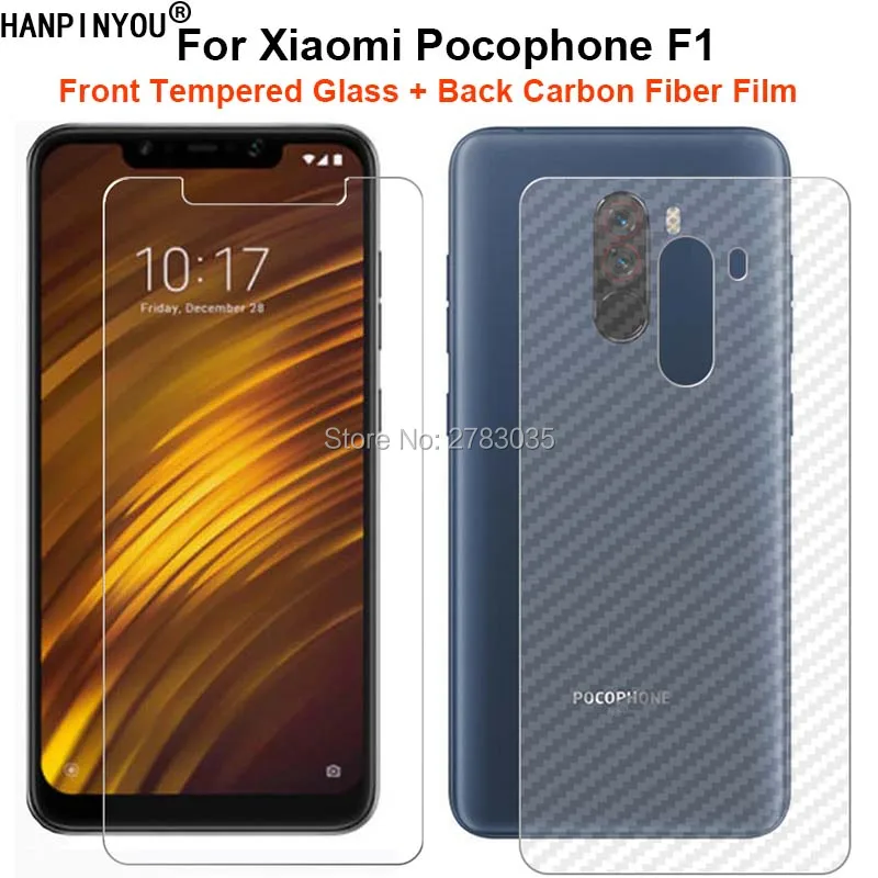 Для Xiaomi Pocophone Poco F1 6 18 &quot1 комплект = мягкая задняя пленка из углеродного волокна +