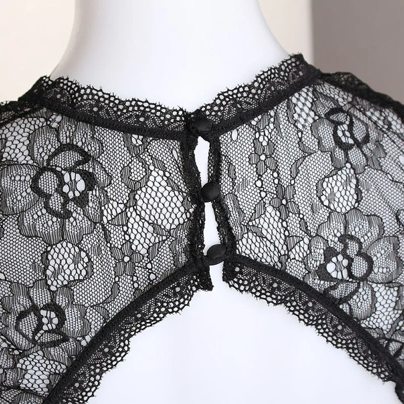 Для женщин Sexy Глубокий V шеи белье Babydoll пижамы нижнее кружевное пальто ночное
