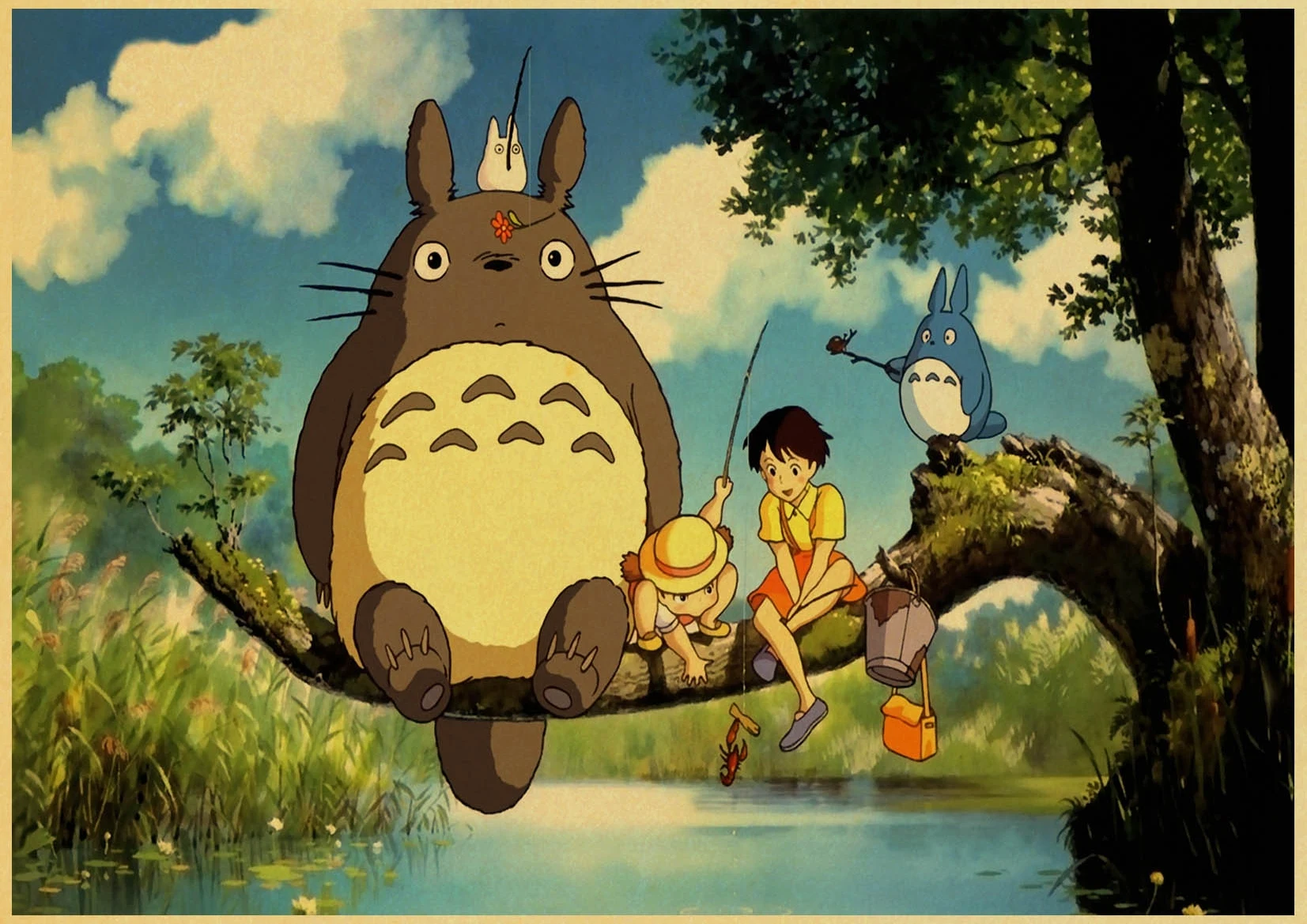 Тоторо Hayao Miyazaki аниме мой сосед постер тоторо для декора комнаты крафт бумага