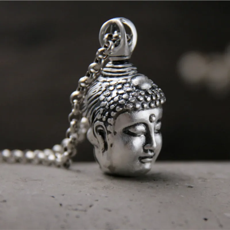 Двухсторонняя подвеска в виде дьявола из серебра 999 пробы для мужчин женская