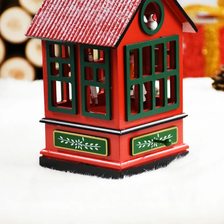 Adornos de navidad Деревянная Рождественская музыкальная шкатулка Новогоднее украшение Рождественская елка декорации и подарки на день рожденья Рождественский подарок для ребенка