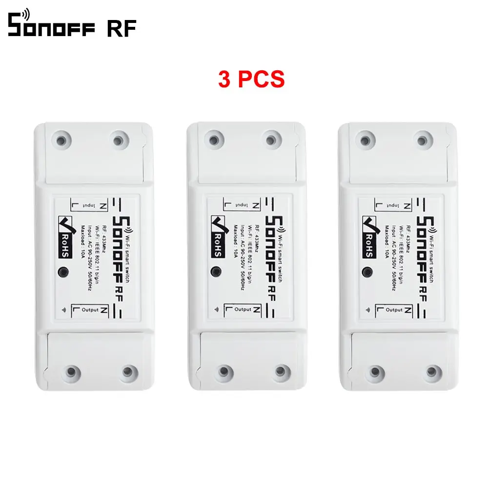 3 шт. SONOFF RF Wifi беспроводной DIY умный переключатель Moudle Поддержка приложения/RF/Voice/LAN
