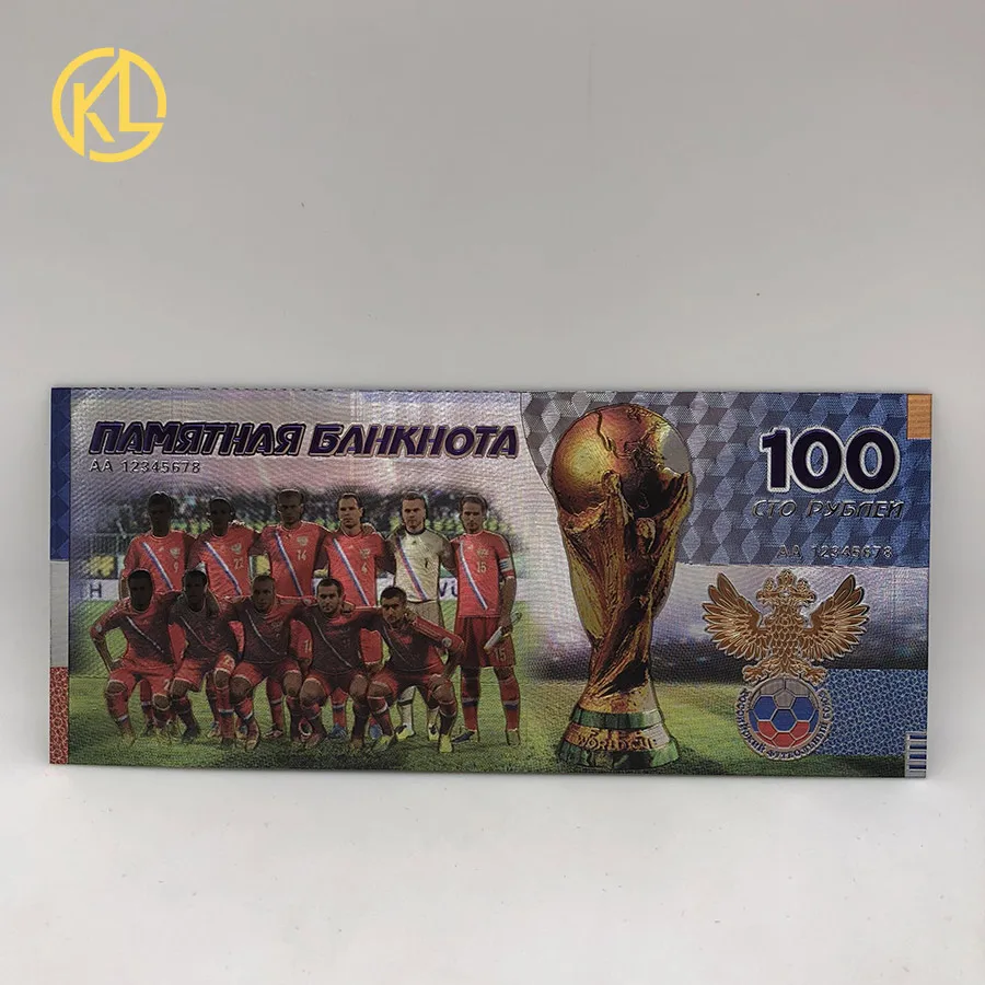 Лидер продаж W010 1 шт. Россия Спорт Россия футбол звезды команда Золотая банкнота для болельщиков коллекция и подарки
