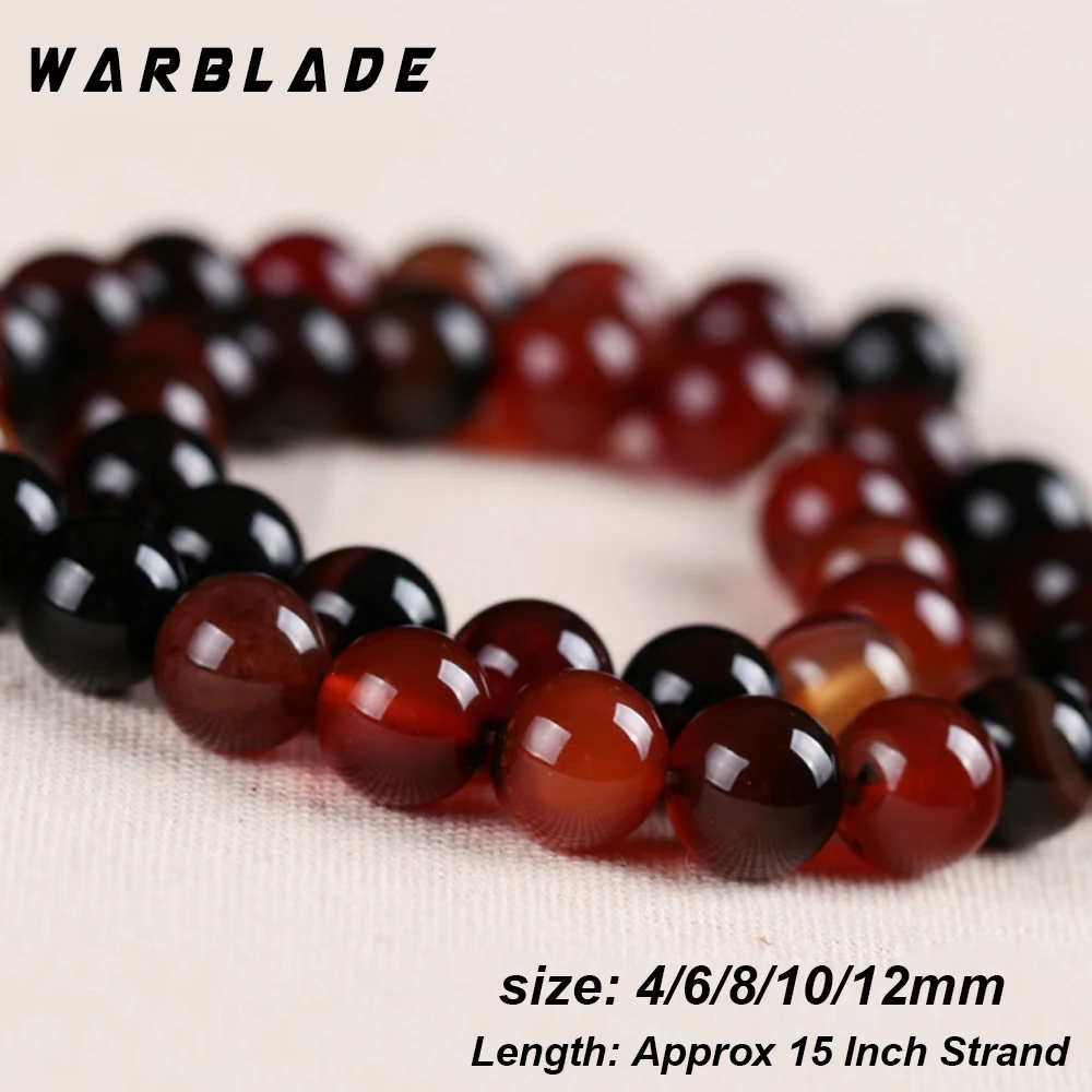 WarBLade высококачественные бусины из натурального агата круглые камня 4 мм 6 8 10 12 для