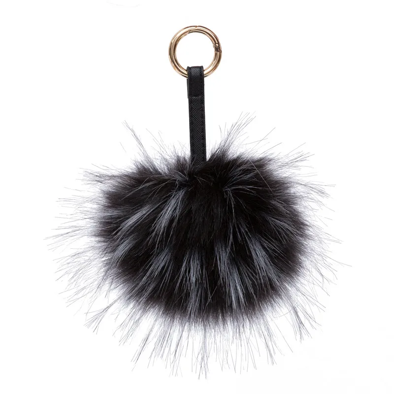 

13cm Large Fur PomPom Ball Keyring Fluffy Fur Plush Key Ring Keychain Handbag Pendant Charm Key Chain Multi-colors