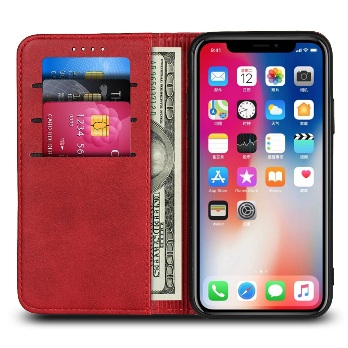 Deekite For iPhone 7/8 Wallet Case Premium PU Leather Folio Flip Cover with Card Slots for 6 6s 7 8 X XS MAX XR | Мобильные телефоны