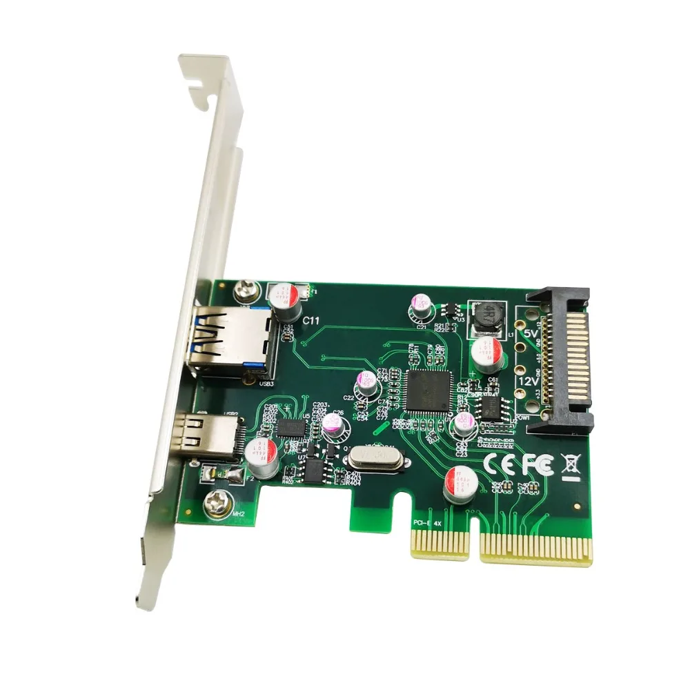 Адаптер PCI Express (PCIe) x4 Host Card Dual USB3.1 10 гбит/с с одной и другой двумя usb Коробки