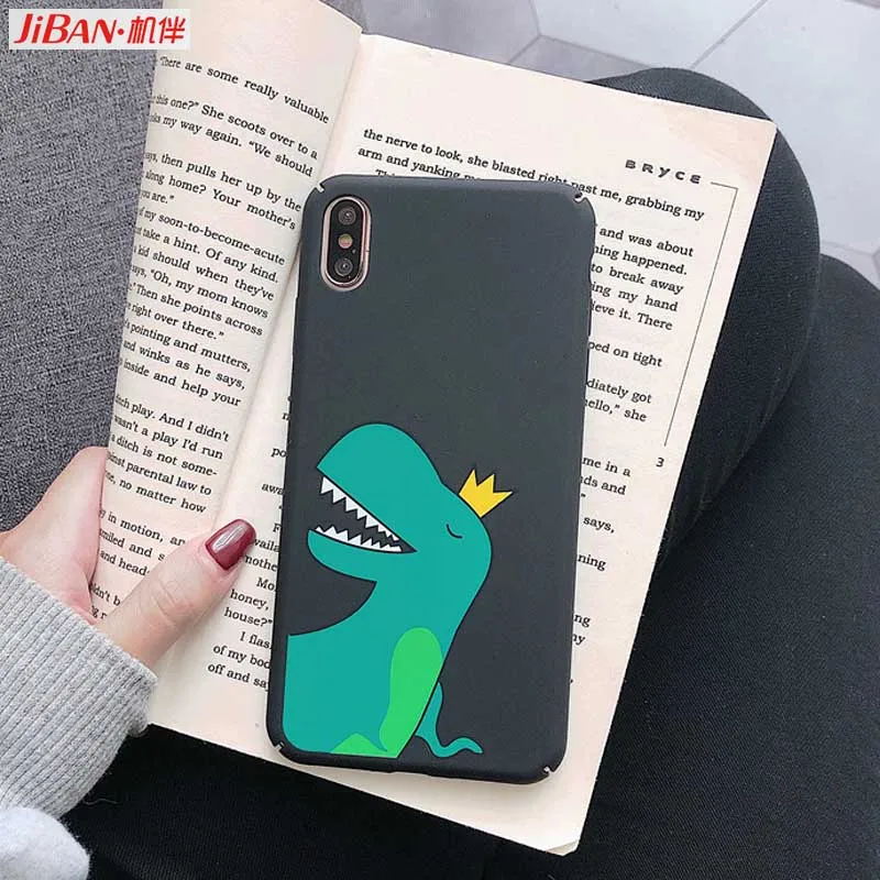 JIBAN милый мультфильм динозавра чехол для телефона apple iphone XS Max XR Капа Матовый