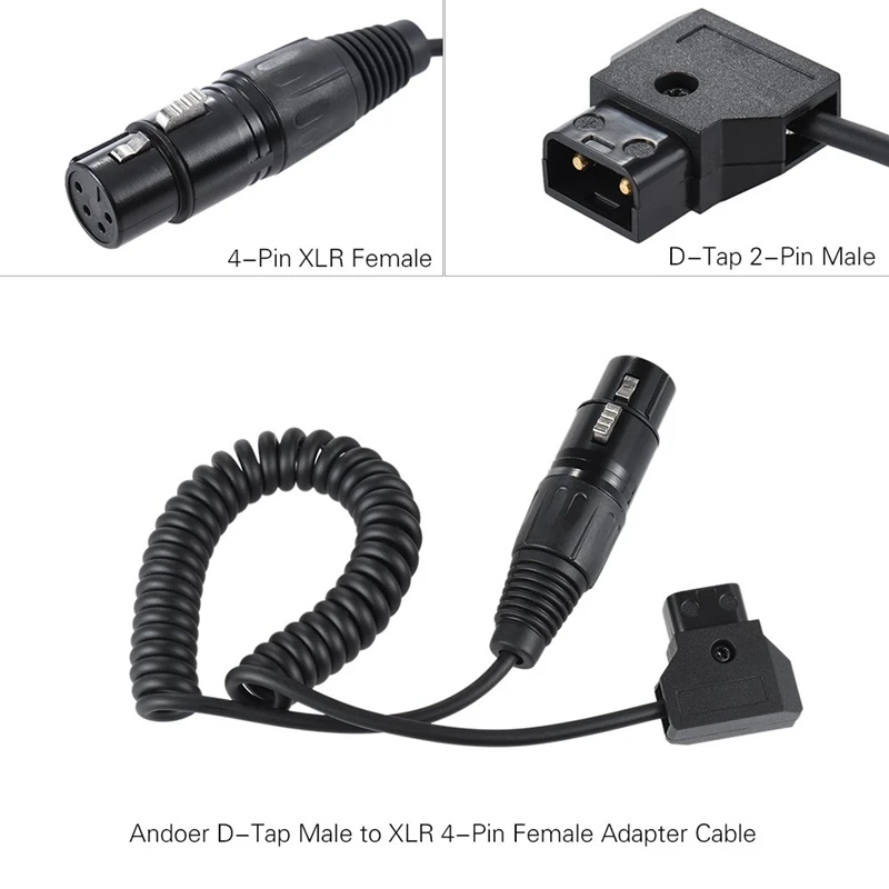 D Tap для Xlr 4 контактный разъем адаптера Питание кабель Шнур v образного крепления
