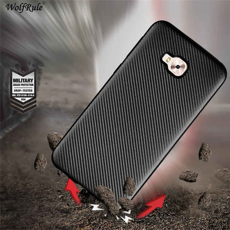 Чехол WolfRule Asus Zenfone 4 Selfie Pro ZD552KL с полной защитой из углеродного волокна мягкий