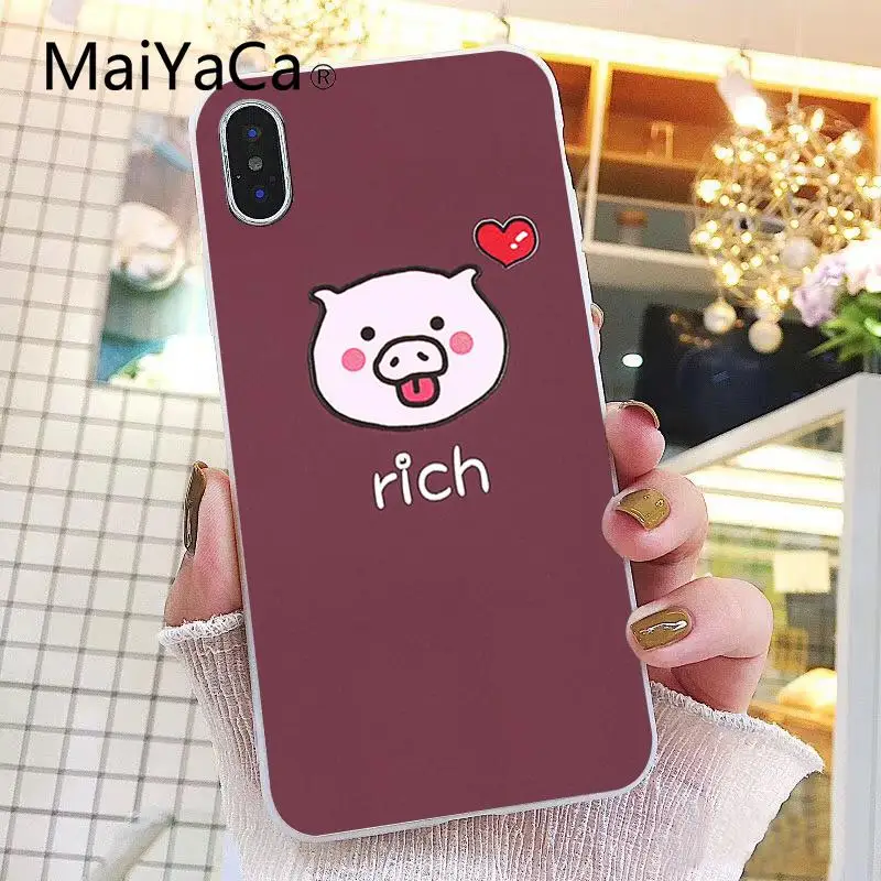 Maiyaca Cute Cartoon Rich Pig Soft Silicone TPU Phone Cover for iPhone X XS MAX 6 6s 7 7plus 8 8Plus 5 5S SE XR | Мобильные телефоны