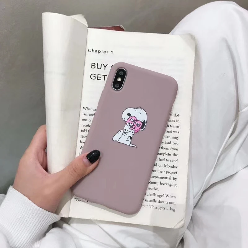 iPhone 6 6s 6Plus Phone Case for 7 8 Plus X XR XS Max Cute Cartoon Snoopy Soft TPU Drop Protection |