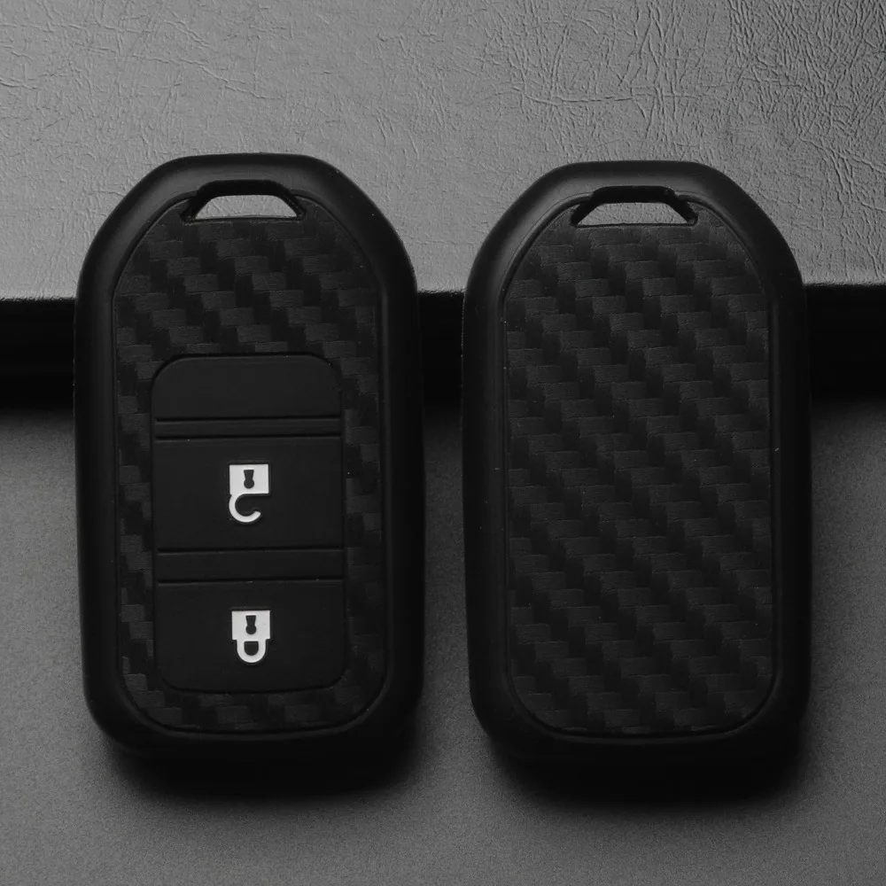 jingyuqin 2B Remote Carbon Fiber Patten Soft Silicone For Honda 2016 2017 CRV Pilot Accord Civic Fit Freed Smart Car Styling|Футляр для