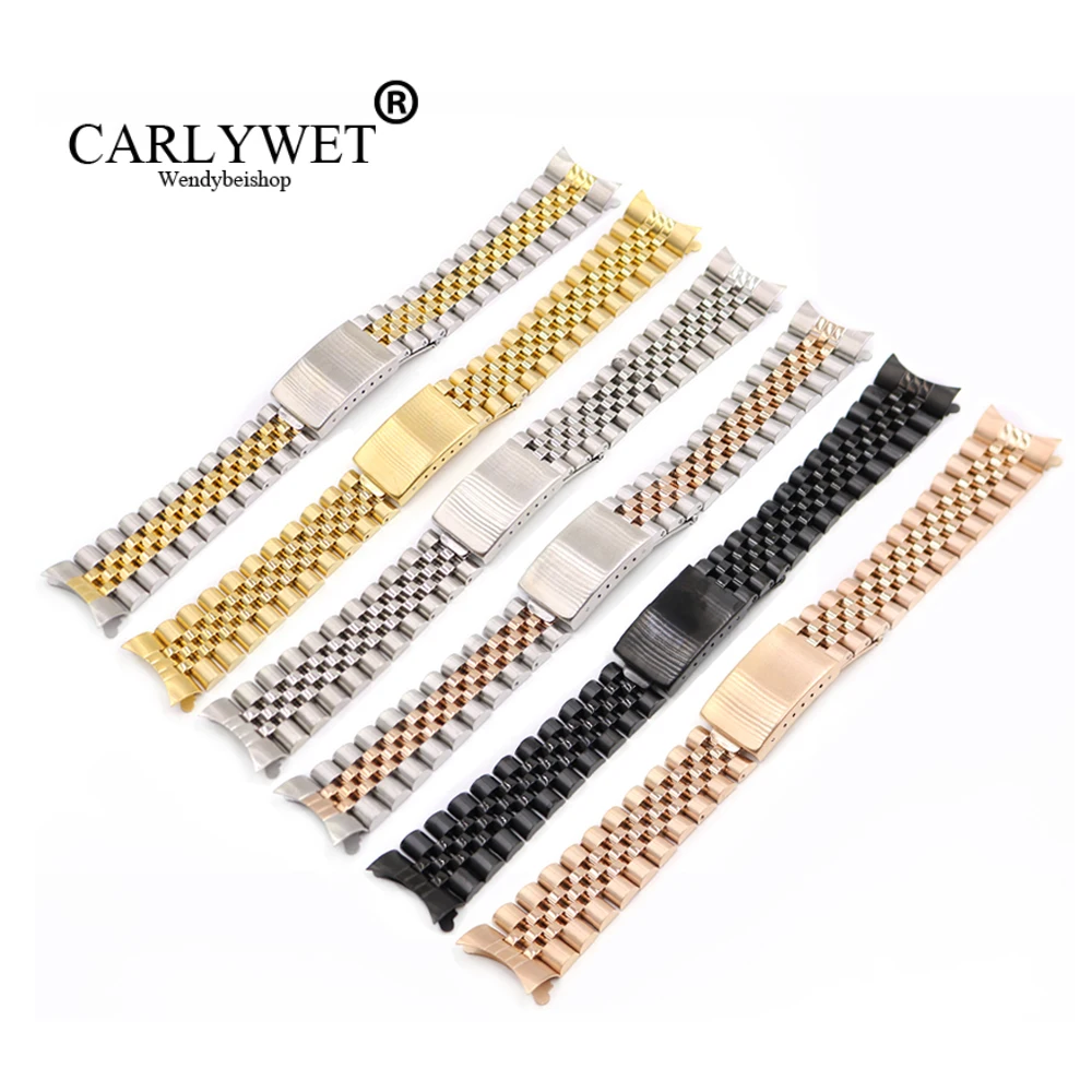 Ремешок для часов CARLYWET 13 17 19 20 22 мм с полым изогнутым концом | Наручные часы
