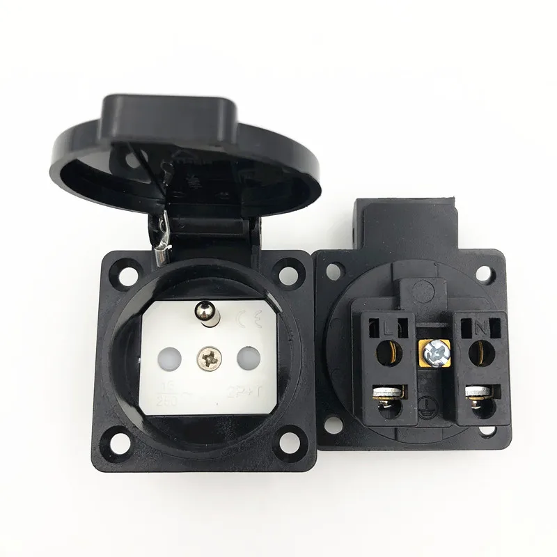 5 шт. 50x50 мм IP44 французская водонепроницаемая розетка 16A250V стандартная Франция