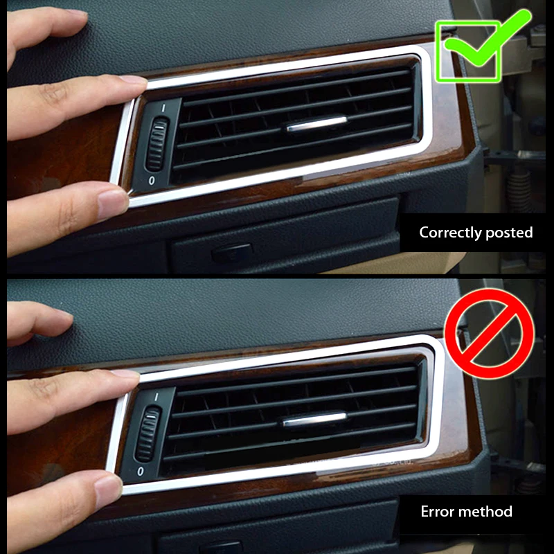 

Atreus Aluminum Alloy Center Air Conditioner Vent Outlet Frame Covers Interior Stickers For BMW 5 Series BMW E60 Accessories