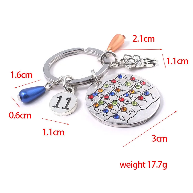 

Stranger Things Keychain Alphabet Light Wall Monster Charms Lamps Letter RUN Eleven Keyring Pendant Jewelry Gift