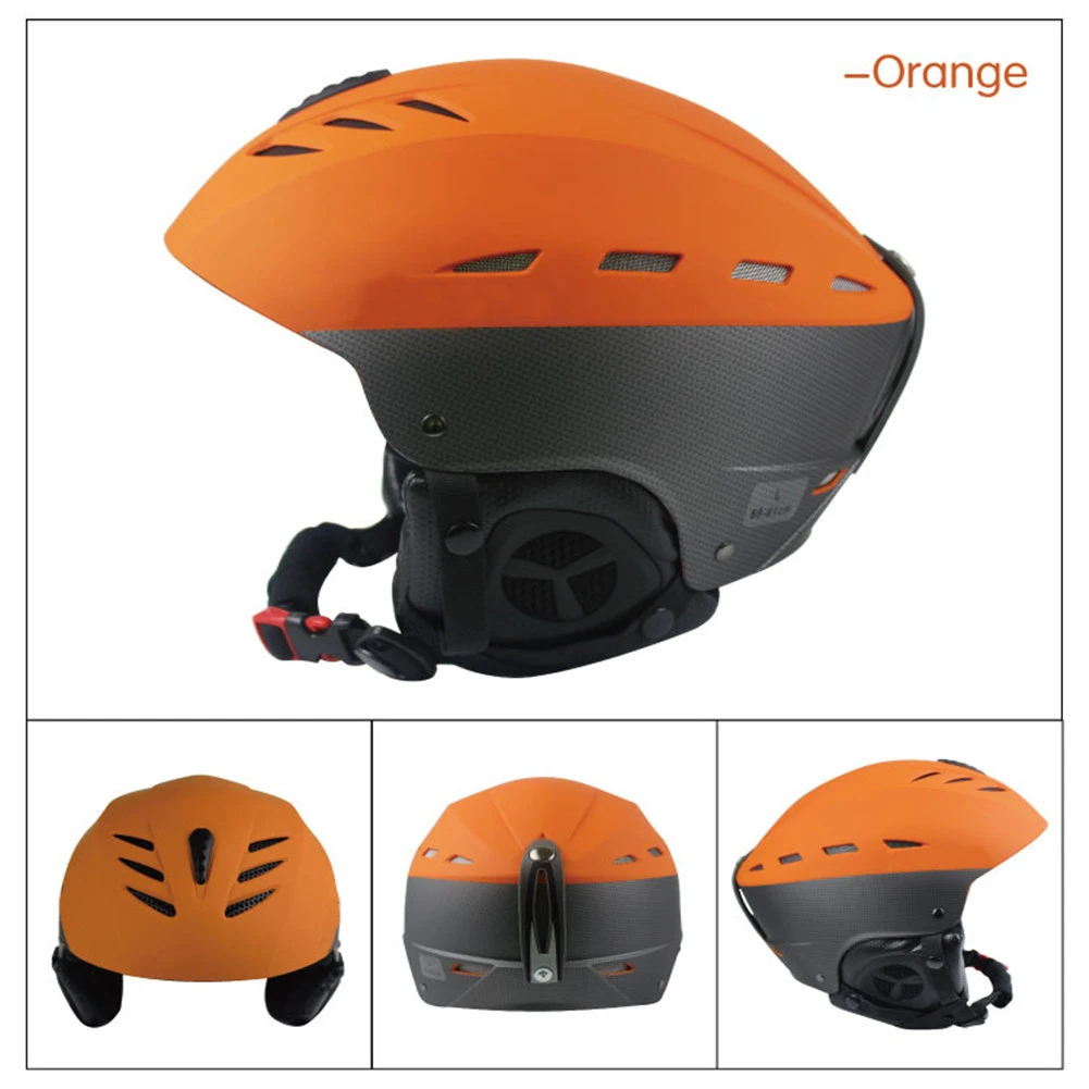 Уличные спортивные ультралегкие лыжные Helme полузакрытые лыжные велосипедные шлемы цельные формованные спортивные очки лыжный шлем - Цвет: Оранжевый