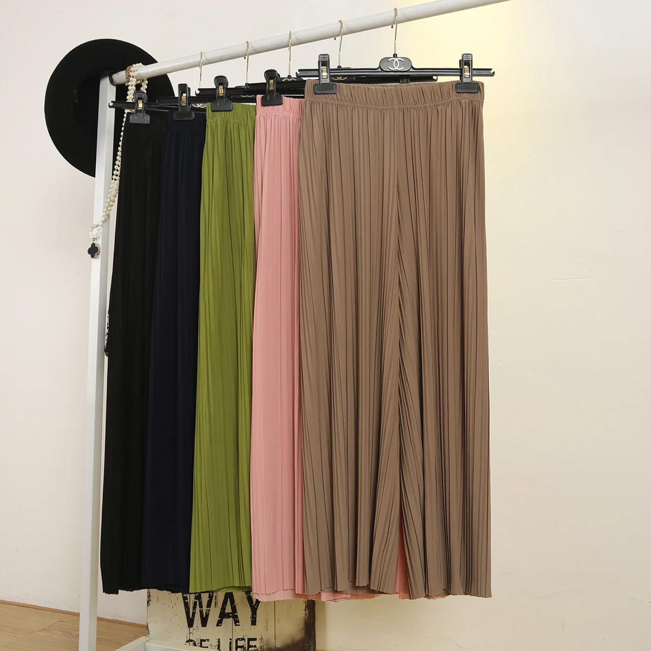 

Chiffon wide leg pants female nine points loose casual pants