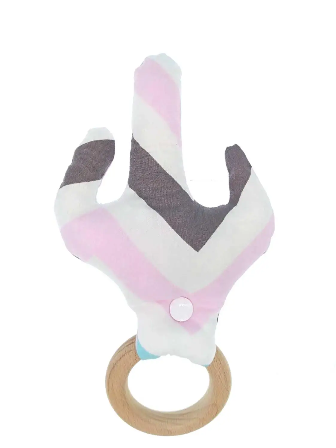 pink gray chevron Кактус Прорезыватель зубов-дерево кольцо Прорезыватель для зубов в форме кактуса-детская деревянная игрушка-детский деревянный Прорезыватель - Цвет: pink gray chevron