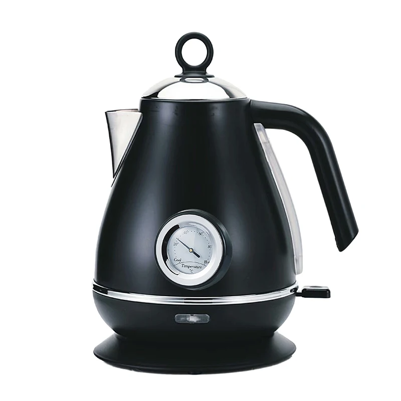 Black 220V DMWD 1850 Вт 220 В Ретро 304 Нержавеющая сталь Электрический чайник умный чайник 1.7L термометр бойлер Кофе горшок автоматический Мощность Off - Цвет: Black 220V