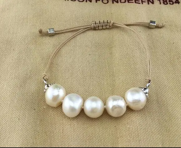 can choice color 12-13MM Baroque Alien Natural Freshwater Pearl Handmade Bracelet Size Adjustable | Украшения и аксессуары