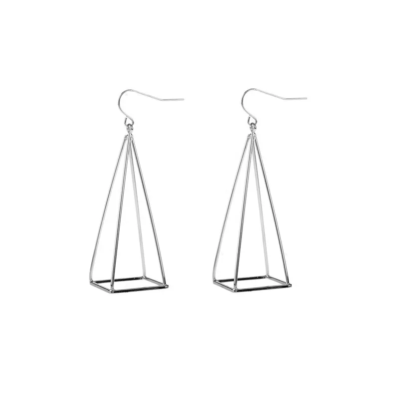 

Pyramid Triangle piercing ear Drop Earring For Women Dangle Jewelry Gift